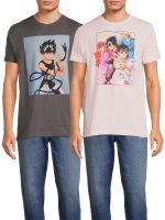 YuYu Hakusho Men's and Big Men's Graphic Short Sleeve Tee, 2-Pack