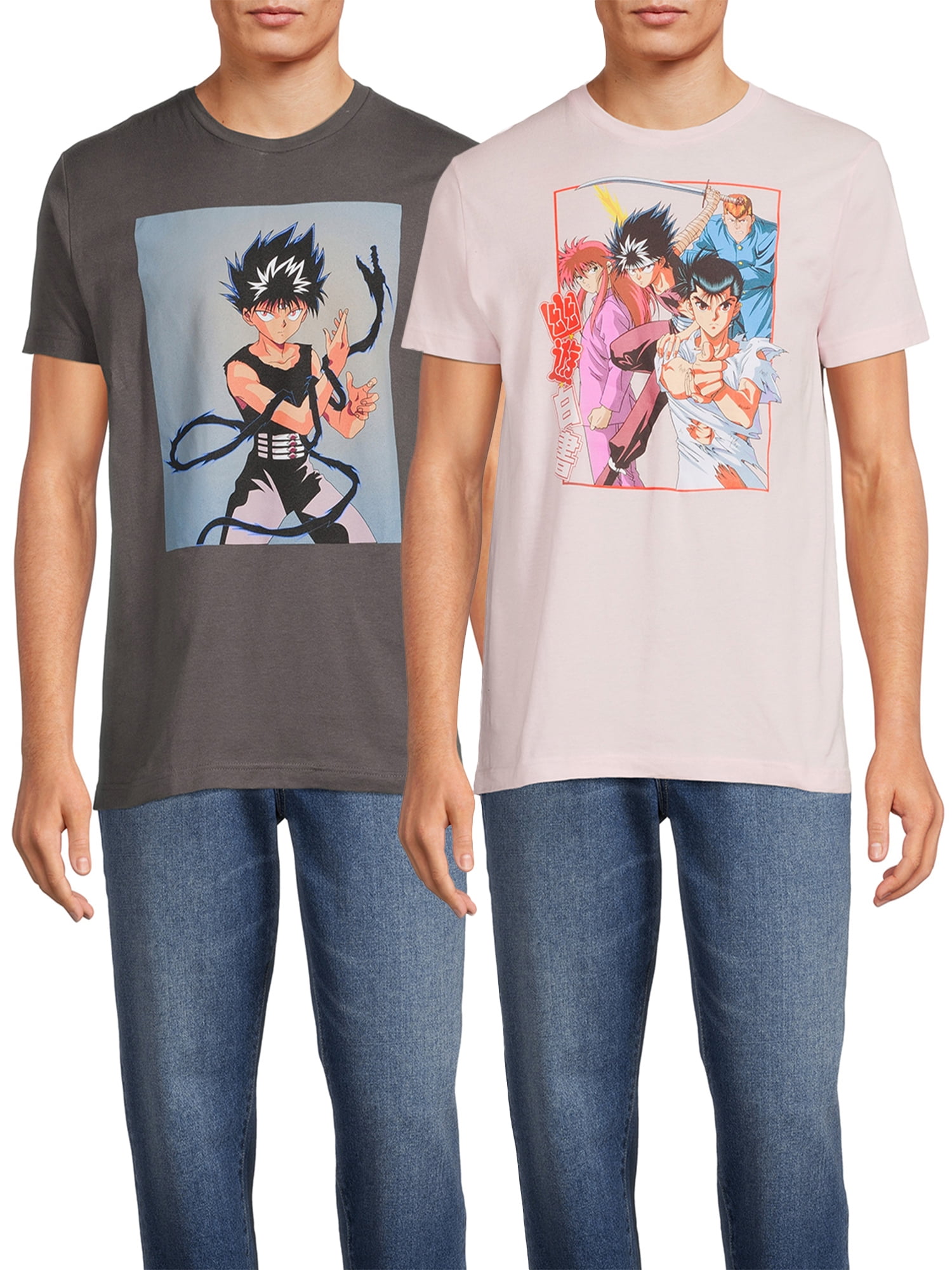 YuYu-Hakusho-Men-s-and-Big-Men-s-Graphic-Short-Sleeve-Tee-2-Pack_9409926d-4ec3-426e-ab17-38a7c46287ae.fb0dc861d5176e6969bcf92d7e664b0e YuYu Hakusho Men's and Big Men's Graphic Short Sleeve Tee, 2-Pack - Image 1